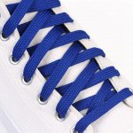 Шнурки для обуви, пара, плоские, 7 мм, 120 см, цвет синий