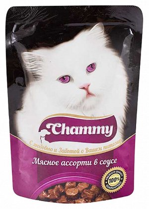 Chammy для кошек пауч мясное ассорти в соусе 85г*24