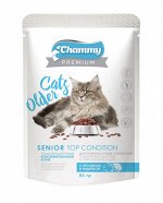 Chammy Premium для кошек пожилых старше 8 лет, пауч с кроликом и индейкой 85г*24