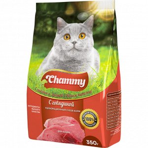 Chammy полнорационный для кошек с Говядиной сух 0,35кг *18