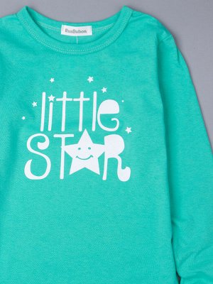 Туника трикотажная для девочки с длинным рукавом, little star, зеленый