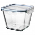 IKEA 365+ ИКЕА/365+ | Контейнер для продуктов с крышкой, четырехугольной формы стекло/пластик | 1.2 л