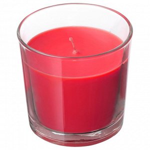 SINNLIG СИНЛИГ | Ароматическая свеча в стакане, Красные садовые ягоды/красный | 9 см