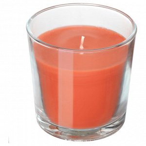 SINNLIG СИНЛИГ | Ароматическая свеча в стакане, Персик и апельсин/оранжевый | 7.5 см