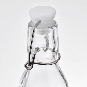 KORKEN КОРКЕН Бутылка с пробкой, прозрачное стекло, 3 шт по 150 мл
