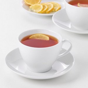VARDERA ВЭРДЕРА | Чашка чайная с блюдцем, белый | 36 сл