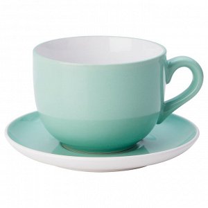 NORDBY НОРДБИ | Чашка чайная с блюдцем, светло-зеленый | 73 сл
