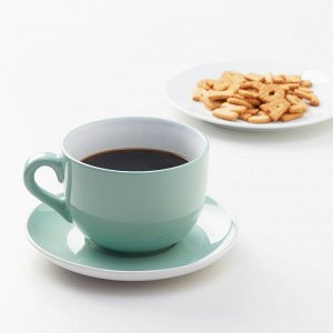 NORDBY НОРДБИ | Чашка чайная с блюдцем, светло-зеленый | 73 сл
