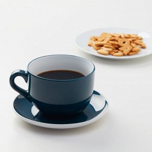NORDBY НОРДБИ | Чашка чайная с блюдцем, темная бирюза | 73 сл