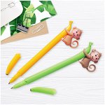 Ручка шариковая MESHU &quot;Monkey&quot; синяя, 0,7мм, корпус ассорти