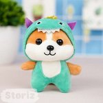 Брелок мягкий &quot;Корги в шапочке&quot; зеленый 13 см