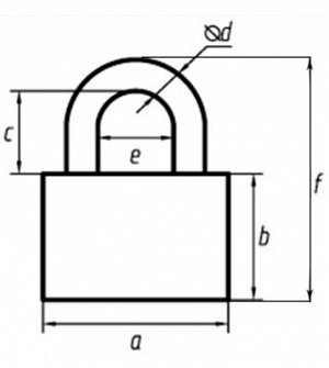 Замок навесной, тип 6, 5х40 мм, длинная дужка