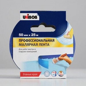 Профессиональная малярная лента UNIBOB для наружных работ 50мм х 25м синяя