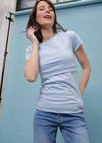 Футболка &quot;Дэни&quot; для кормящих голубая
