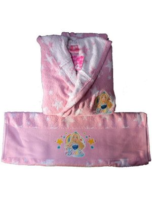 Халат+полотенце детские BARBIE STAR 5-6 розовый