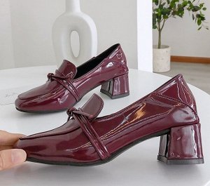 Туфли, каблук 5 см, бордо