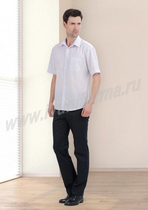 Рубашка официанта мужская белая "Алонзо" (кор. рукав) для продавцов оптом