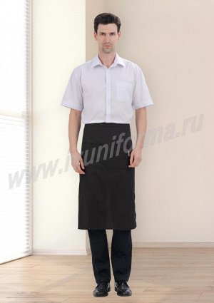 Рубашка официанта мужская белая "Алонзо" (кор. рукав) для продавцов оптом