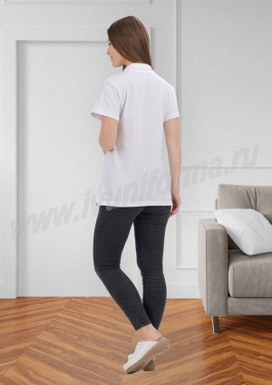 Рубашка - поло белая женская (короткий рукав) оптом