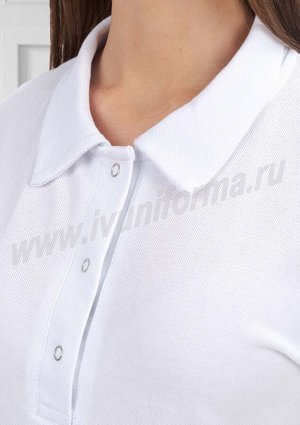 Рубашка - поло белая женская (короткий рукав) оптом