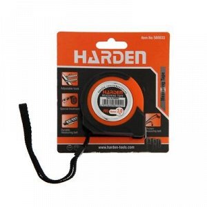 Рулетка HARDEN 580033, с ударопрочным обрезиненным корпусом, 3м х 16мм