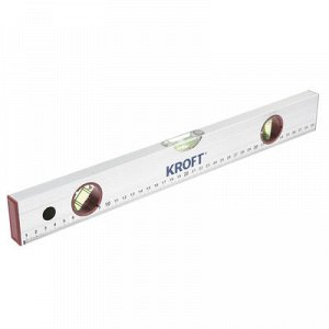 Уровень KROFT 102101, с линейкой, 3 глазка, 400 мм