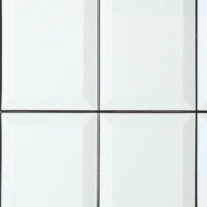 Панель ПВХ Плитка Белая черный шов 955*480