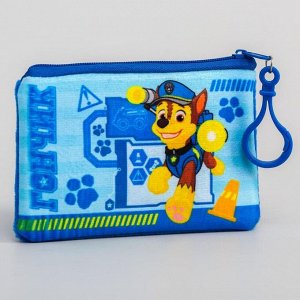 Кошелек детский для мальчика на молнии, плюшевый, 12x8 см, Щенячий патруль