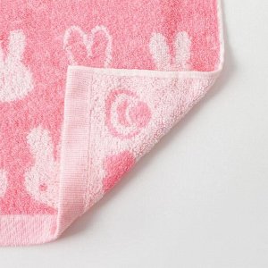 Полотенце махровое Крошка Я "Зайка" 25*50 см, цв.розовый, 100% хлопок, 400 гр/м2
