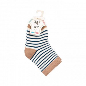 Носки Turkan для малышей/Цвет: кремовый (синяя полоска)