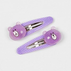 Комплект заколок из двух штук Accessory для девочки Цвет: фиолетовый