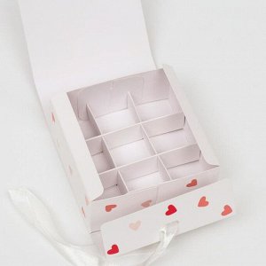Подарочная коробка сборная с окном "I LOVE YOU", 11,5 х 11,5 х 5 см