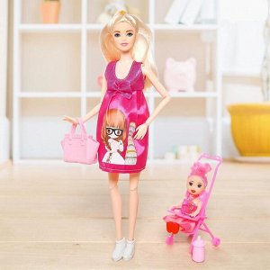 Кукла модель «Наташа» беременная,шарнирная  с ребёнком и аксессуарами МИКС