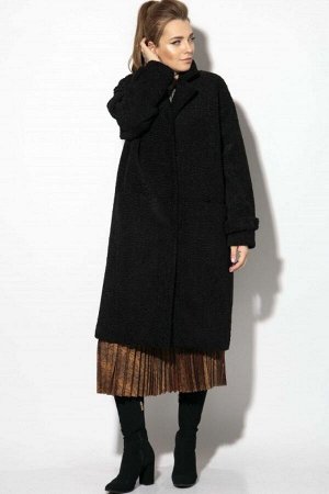 Пальто Пальто SOVA 11112 черный 
Состав ткани:Пальто: ПЭ-100%; Подкладка: Вискоза-50%; ПЭ-50%; 
Рост: 164 см.

Стильное демисезонное пальто из искусственного меха под каракуль. Пальто оверсайз. Свобо