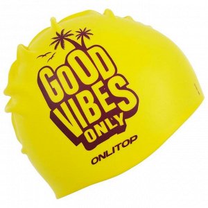 ONLITOP Шапка для плавания Good vibes, обхват 54-60 см, женская