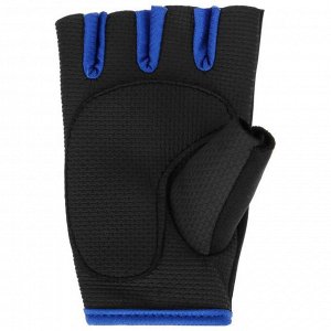 Перчатки спортивные, размер М, цвет чёрный/синий