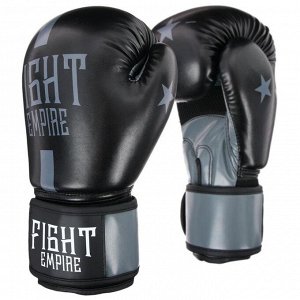 Перчатки боксёрские соревновательные FIGHT EMPIRE, 10 унций, цвет чёрный/серый