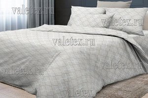 Комплекты постельного белья из светло-серой бязи люкс Зорго с серо-голубоватым рисунком 1.5 СП