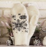 Женские шерстяные варежки (длина 24 см)