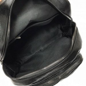 Классический рюкзачок See из прочной эко-кожи с серебристой фурнитурой цвета тёмный индиго.