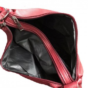 Функциональная сумка-рюкзак Bestar из качественной матовой эко-кожи рубинового цвета.