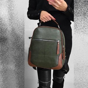 Модный рюкзак Asty из плотной эко-кожи цвета зелёный опал.