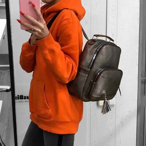 Модный рюкзак Backvell из плотной эко-кожи серебристо-бронзового цвета.