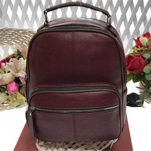 Модный рюкзак Brillians из плотной эко-кожи цвета спелой вишни.