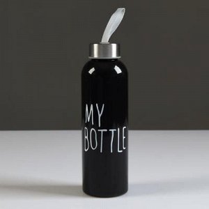 Бутылка для воды "My bottle" с винтовой крышкой, 500 мл, чёрная, 6.5х24 см