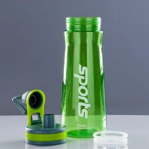 Бутылка для воды "Sports", 1000 мл, прозрачная, микс, 9х25.5 см