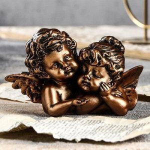 Статуэтка "Ангелы пара с алмазом", бронзовый, 8 см