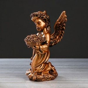 Статуэтка "Ангел с корзиной цветов", бронза, 32 см