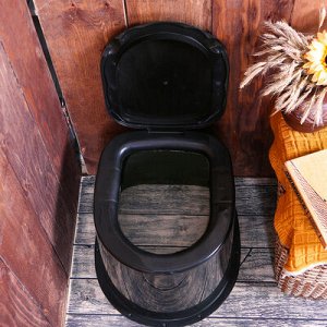 Туалет дачный, h = 35 см, без дна, с креплением к полу, чёрный