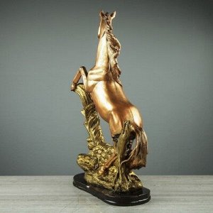 Сувенир "Конь на дыбах", бронзовый цвет, 49 см